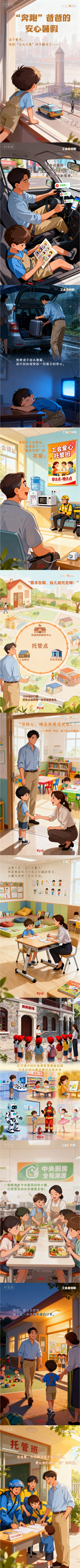 “奔跑”爸爸的“安心托管”攻略来咯！｜工会“绘”创新