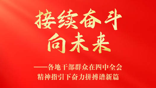接续奋斗向未来——各地干部群众在四中全会精神指引下奋力拼搏谱新篇
