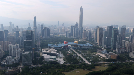 新华社快讯：十五运会第一棒火炬手薛其坤在深圳手持火炬起跑