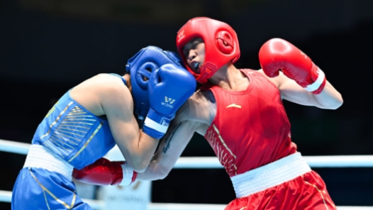 全运会拳击比赛：奥运冠军常园晋级八强