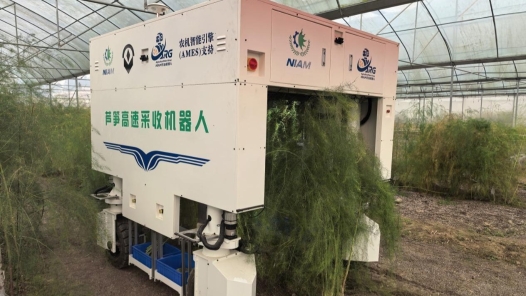 国内首台芦笋高速采收机器人问世