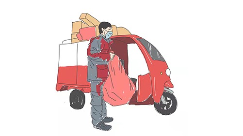 劳模快递员的“派件”与“传薪”