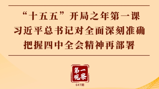第一观察｜“十五五”开局之年第一课，习近平总书记对全面深刻准确把握四中全会精神再部署