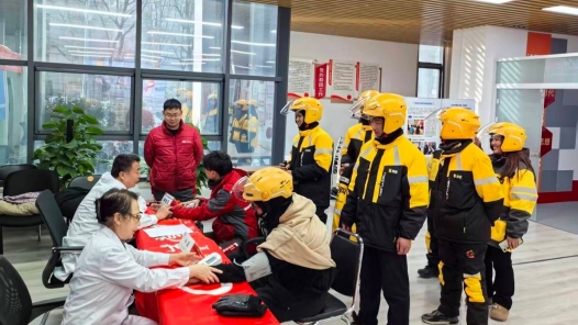 北京朝阳区医疗卫生工会职工志愿服务队开展外卖小哥专场义诊活动