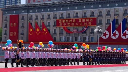 习近平出席金正恩举行的欢迎仪式