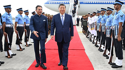 习近平抵达新德里出席金砖国家领导人第十八次会晤